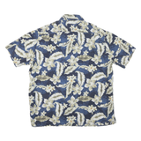 CROFT&BARROW Mens Blue Floral Short Sleeve Shirt XL Cotton Blend Summer Holiday