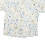 RETREAT Mens Cream & Blue Sailing Map Print Cotton Shirt L Summer Casual