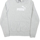 PUMA Womens Grey Hoodie M Cotton Blend Pullover Sweatshirt Casual