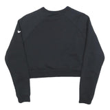 NIKE Womens Black Crew Neck M Cotton Blend Crop Sweatshirt Sportswear
