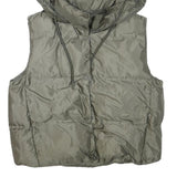 ZARA Womens Green Hooded Puffer Jacket XS Polyester Blend Zip Plain Casual