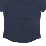 TOMMY HILFIGER Mens Navy Blue Cotton Blend Shirt M Casual Button Front Short
