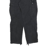 CARHARTT Mens Cotton Blend Black Regular Cargo Trousers W33 L32 Durable Workwear