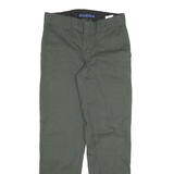 DICKIES Mens Cotton Blend Slim Green Trousers W30 L28 Workwear Straight Zip