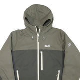 JACK WOLFSKIN Mens Green & Grey Outdoor Jacket S Cotton Blend Zip Hooded