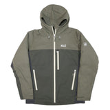JACK WOLFSKIN Mens Green & Grey Outdoor Jacket S Cotton Blend Zip Hooded