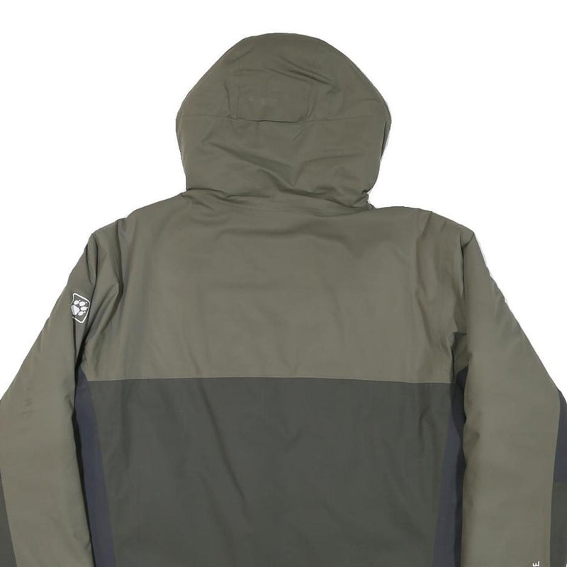 JACK WOLFSKIN Mens Green & Grey Outdoor Jacket S Cotton Blend Zip Hooded