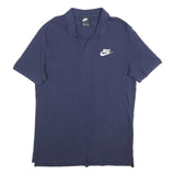 NIKE Mens Navy Blue Short Sleeve Plain L Polo Shirt Cotton Blend Casual