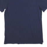 NIKE Mens Navy Blue Short Sleeve Plain L Polo Shirt Cotton Blend Casual