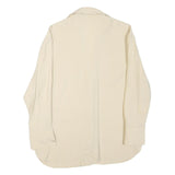 ZARA Womens Cream Cotton Blend Shirt Long Sleeve Collared M Classic Button