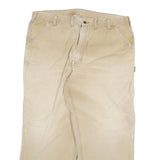 CARHARTT Mens Cotton Blend Beige Relaxed Straight Trousers W44 L30 Workwear