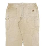 CARHARTT Mens Cotton Blend Beige Relaxed Straight Trousers W44 L30 Workwear