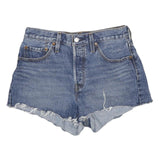 LEVI'S Womens Denim Blue Cut-Off Shorts S W28 Raw Hem Classic Fit