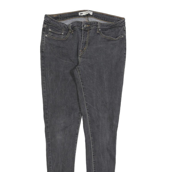 LEVI'S 535 Womens Slim Black Denim Raw W32 L32 Slim Fit Jeans Skinny