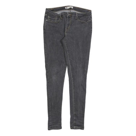 LEVI'S 535 Womens Slim Black Denim Raw W32 L32 Slim Fit Jeans Skinny