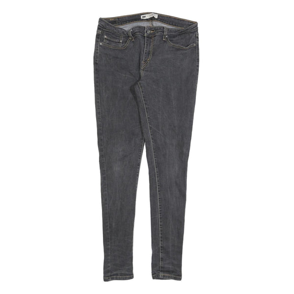 LEVI'S 535 Womens Slim Black Denim Raw W32 L32 Slim Fit Jeans Skinny