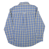 CHAPS Mens Blue & Yellow Check Shirt L Easy Care Long Sleeve Button Down Fit