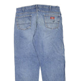 DICKIES Mens Regular Fit Blue Denim Jeans W40 L32 Cotton Blend Zip Closure
