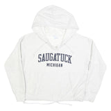 CHAMPION REVERSE WEAVE Womens White Saugatuck Michigan Pullover Hoodie M Cotton