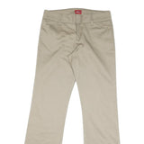 DICKIES Mens Regular Beige Cotton Blend Trousers W32 L32 Zip Closure Straight