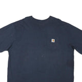 CARHARTT Mens Navy Blue Graphic Pocket T-Shirt 2XL Short Sleeve Crew Neck