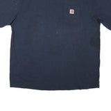 CARHARTT Mens Navy Blue Graphic Pocket T-Shirt 2XL Short Sleeve Crew Neck