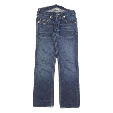 TRUE RELIGION Mens Jeans Blue Regular Straight Denim Medium W33 L32 Classic Fit