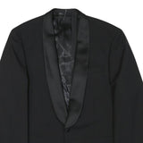 MORGAN Mens Black Wool Blend Shawl Collar Jacket L Woven Formal Button Closure