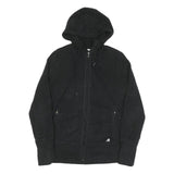 ADIDAS Womens Black Hoodie Jacket L Polyester Blend Plain Zip Casual Sportswear