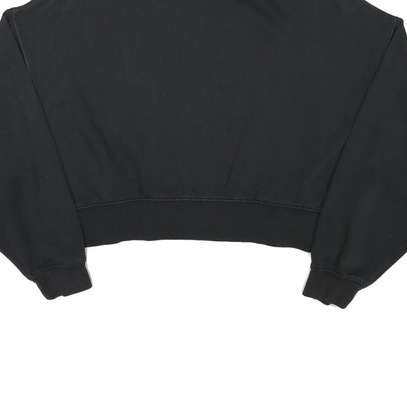 NIKE Womens Black Crew Neck XS Cotton Blend Sweatshirt Pullover Crop Top