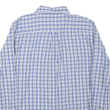 CHAPS Mens Blue & White Check Shirt L Classic Button-Down Collar Long Sleeve