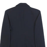 TOMMY HILFIGER Womens Black Classic Jacket UK 8 Polyester Blend Button Plain