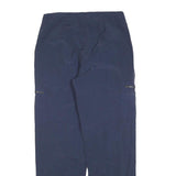 GREENVILLAGE Womens Regular Navy Blue Trousers W32 L32 Zip Pocketed Polyester