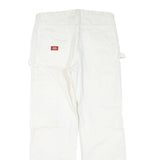 DICKIES Mens White Regular Fit Straight Denim Jeans W34 L32 Workwear Casual