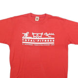 LOGO 7 Mens Red Fitness T-Shirt M Short Sleeve Crew Neck Cotton Blend Casual