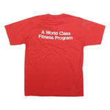 LOGO 7 Mens Red Fitness T-Shirt M Short Sleeve Crew Neck Cotton Blend Casual
