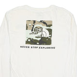 THE NORTH FACE Mens White Crew Neck Long Sleeve T-Shirt M Cotton Blend Outdoor