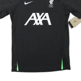NIKE Mens Black & Green Liverpool Football Shirt S Short Sleeve Crew Neck
