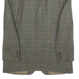 VALENTINO Mens Grey & Brown Checked Wool Button Jacket M Woven Classic Tailored