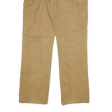 DICKIES Mens Cotton Blend Beige Regular Straight Trousers W36 L34 Workwear Zip