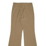 Womens Relaxed Fit Beige Polyester Blend Trousers W28 L31 Zip Closure