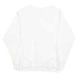 PLATINUM SPORTSWEAR Womens White Cotton Blend Sweatshirt L Artistic Print Crew