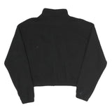 PUMA Womens Black & Yellow Half Zip M Sweatshirt Cotton Blend Crop Drawcord