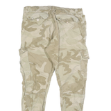 URBAN CLASSICS Mens Slim Cotton Blend Beige & Cream Camo Cargo Trousers W31 L28