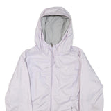 CALVIN KLEIN Womens White Lightweight Hooded Jacket M Polyester Blend Zip Plain
