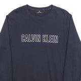 CALVIN KLEIN Mens Navy Blue Sweatshirt Crew Neck M Logo Print