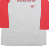 LEE Mens Grey & Red Reds Graphic T-Shirt M Long Sleeve Crew Neck Casual