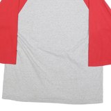 LEE Mens Grey & Red Reds Graphic T-Shirt M Long Sleeve Crew Neck Casual