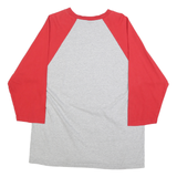 LEE Mens Grey & Red Reds Graphic T-Shirt M Long Sleeve Crew Neck Casual