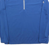 ADIDAS Mens Blue & Grey 1/4 Zip Sweatshirt M Climacool Sports Activewear
